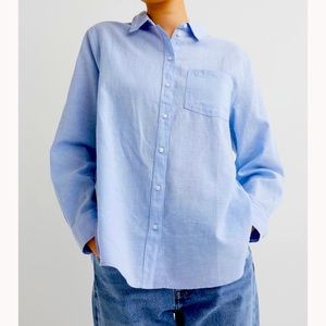 NWT Brand new in the bag - light blue XL linen top H &M
